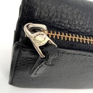 Vintage Coach Black Pebbled Leather Envelope Wallet w/ Removable Checkbook Cover